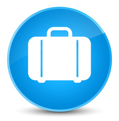 Bag icon elegant cyan blue round button