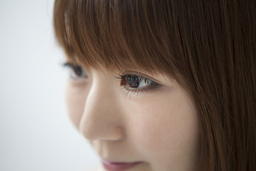 Close up the eyes of a woman