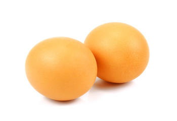 Raw eggs isolated on white background, Eggs closeup isolated on white