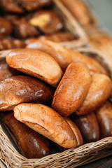 freshly baked pastry in basket