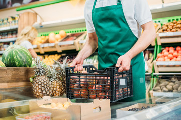 shop assistant in grocery shop