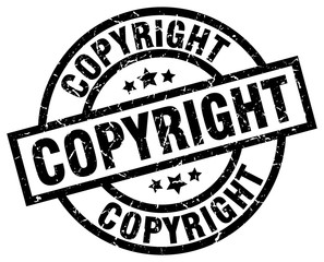 copyright round grunge black stamp