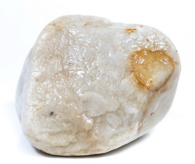 Single natural stone on white background