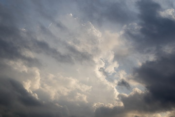 Fototapeta premium Storm clouds at sunset, dramatic sky