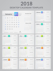 2018 calendar design.