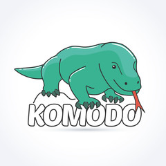Komodo dragon. Large species of lizard found in the Indonesian islands of Komodo
