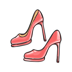 Fashionable Pink Stilletos Isolated Illustration