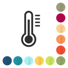 Farbige Buttons - Thermometer warm