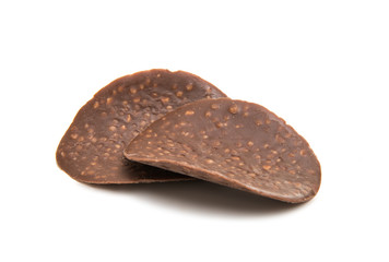 Chocolate chips isolated
