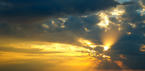 Fiery orange sunset sky. Beautiful sky.