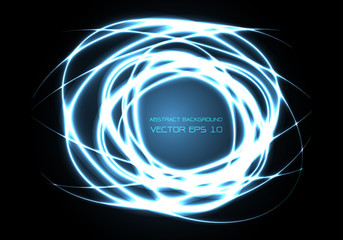 Abstract curve light woven on blue black design modern futuristic background vector illustration.