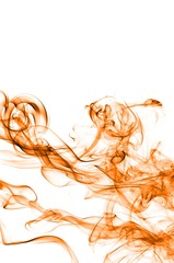 Abstract orange smoke on white background, orange smoke background,orangeink background,orange smoke, beautiful color smoke