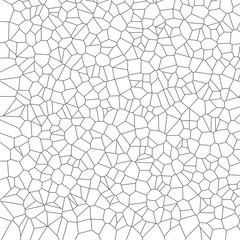 Geometric black and white ornament generated by random polygons