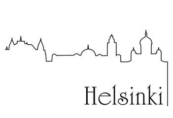 Fototapeta premium Helsinki city one line drawing background