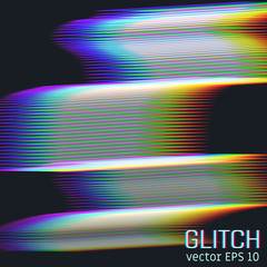 Glitch effect of horizontal stripes.
