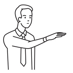 Businessman show palm down