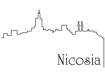 Fototapeta premium Nicosia city one line drawing background