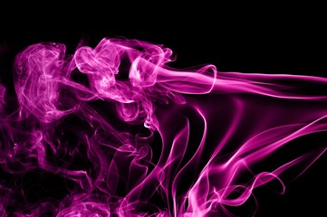 Abstract color smoke on black background, purple smoke background,purple ink background,Violet smoke, beautiful color smoke