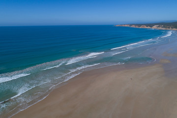 Aerial perspective of walking on the beach, Anglesea