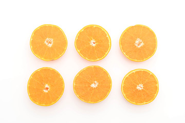 fresh orange on white background