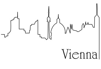  Vienna city one line drawing background