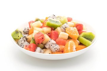 mix sliced fruits (orange, dragon fruit, watermelon, pineapple, kiwi)