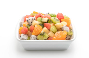 mix sliced fruits (orange, dragon fruit, watermelon, pineapple, kiwi)