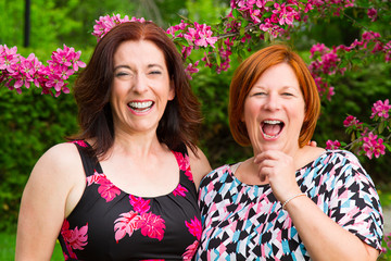 two laughing friend