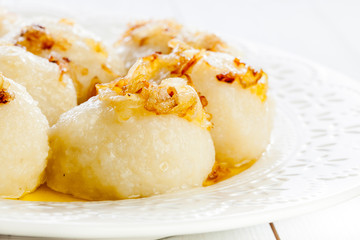 Potato dumplings stuffed with meat