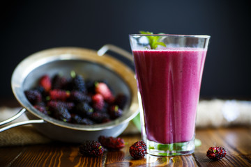 Sweet berry smoothie from black mulberry