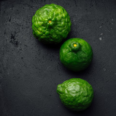 Bergamot on black background.