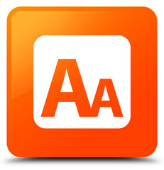 Font size box icon orange square button