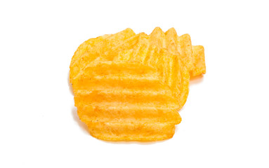wavy potato chips isolated