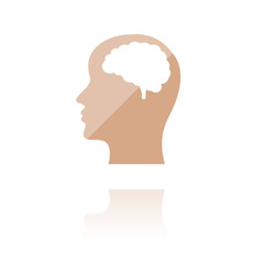 Farbiges Symbol - Kopf mit Gehirn