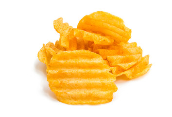 wavy potato chips isolated