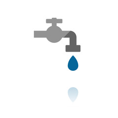 farbiges Symbol - tropfender Wasserhahn