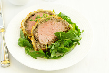 Homemade Christmas Beef Wellington with a Pastry Crust