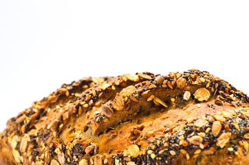 cakes and breads on a white background