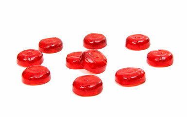 red lollipops isolated