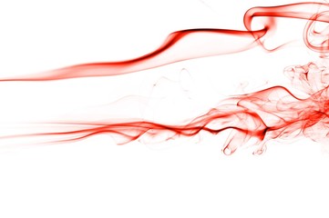 Abstract red smoke on white background, red background,red ink on white background,smoke background ,beautiful white smoke