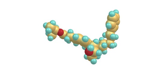 Latanoprost molecular structure isolated on white