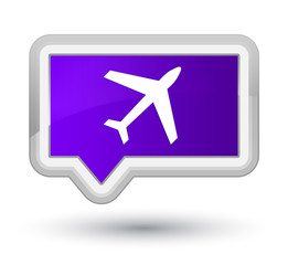 Plane icon prime purple banner button