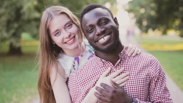 Portrait of a interracial happy couple