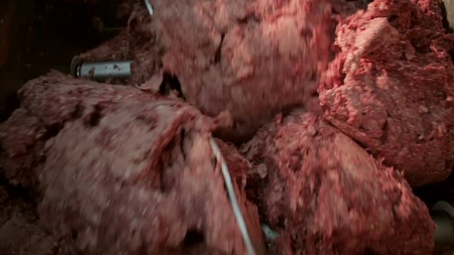 Industrial meat mincer