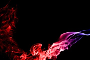 Abstract red and blue smoke on black background, smoke background,colorful ink background,red and Blue fire,beautiful color smoke