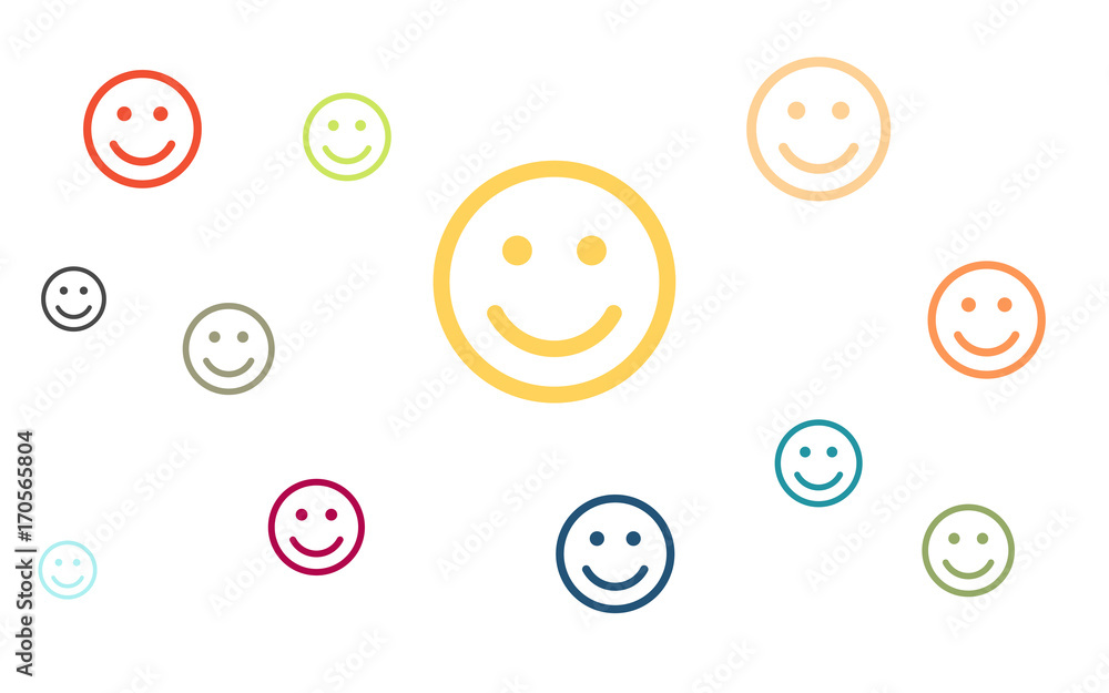 Poster Wallpaper - bunte lachende Smileys