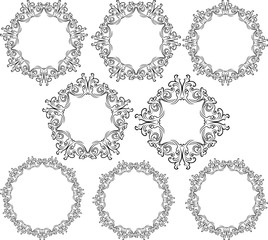 Obraz premium set of decorative borders with floral ornament