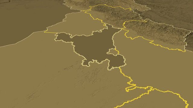 Haryana - India, region extruded. Bumps