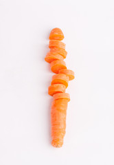 carrot slices on a white background