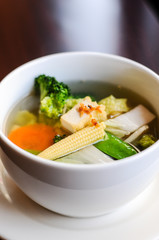 Tofu Soup, Clear soup with fresh tofu and vegetables